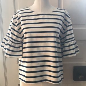 NWOT J Crew flutter sleeve top